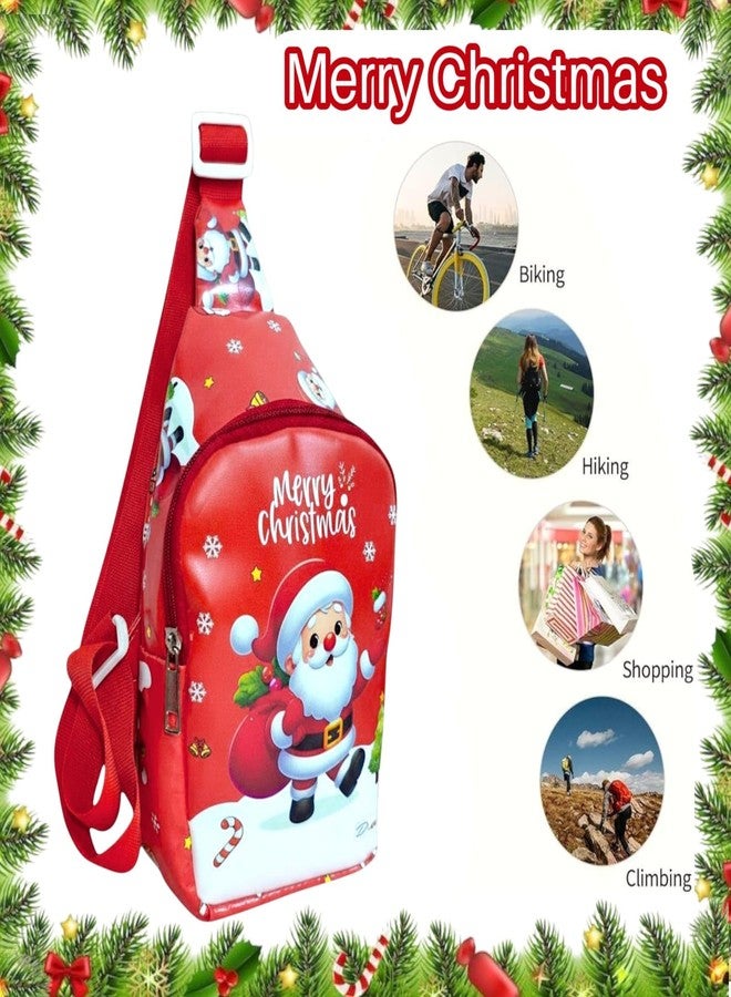 AMANVANI Christmas Kids Sling Bag - Festive Santa Print Crossbody Bag for Boys & Girls | Cute Holiday Shoulder Bag for School, Gifts & Travel | Random Colour Christmas Return Gift for Kids (1 Pcs) - Image 5